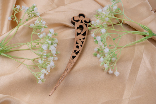Wooden Bloom Hair Pin