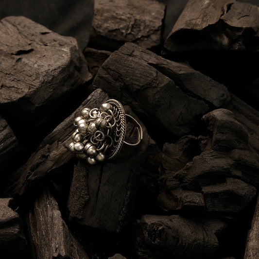 Ghungroo Oxidised Ring