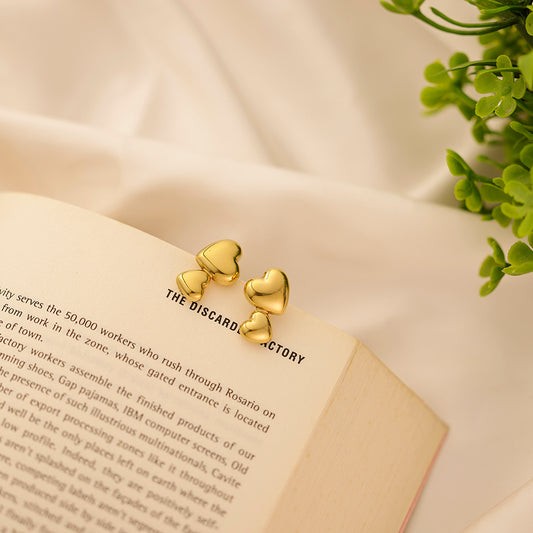 Double Heart Studs