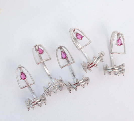Gothic Blossom Crown Nail Rings
